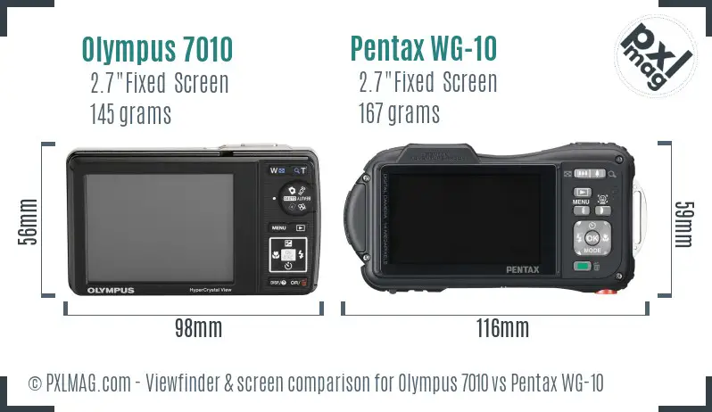 Olympus 7010 vs Pentax WG-10 Screen and Viewfinder comparison Olympus 7010 vs Pentax WG-10 Screen and Viewfinder comparison