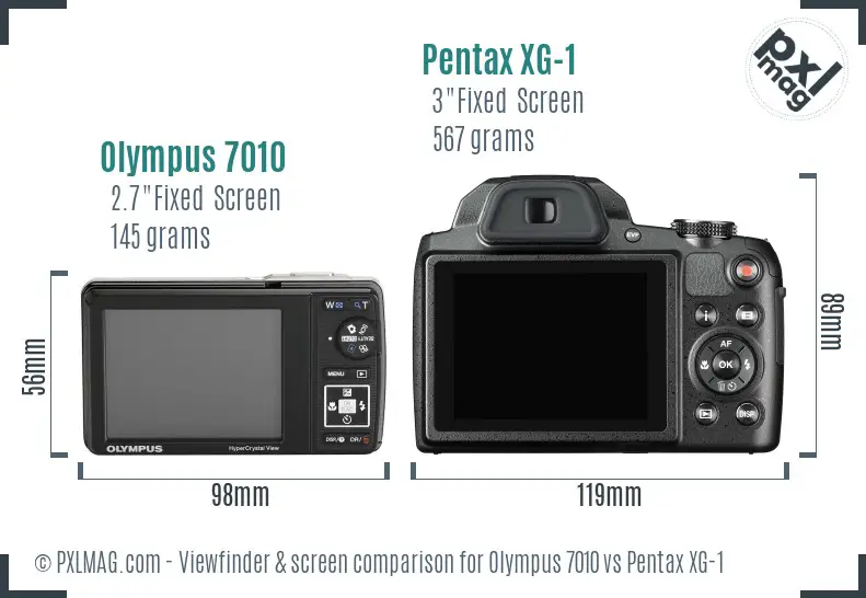 Olympus 7010 vs Pentax XG-1 Screen and Viewfinder comparison Olympus 7010 vs Pentax XG-1 Screen and Viewfinder comparison