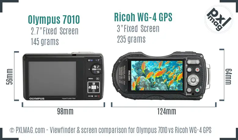 Olympus 7010 vs Ricoh WG-4 GPS Screen and Viewfinder comparison Olympus 7010 vs Ricoh WG-4 GPS Screen and Viewfinder comparison
