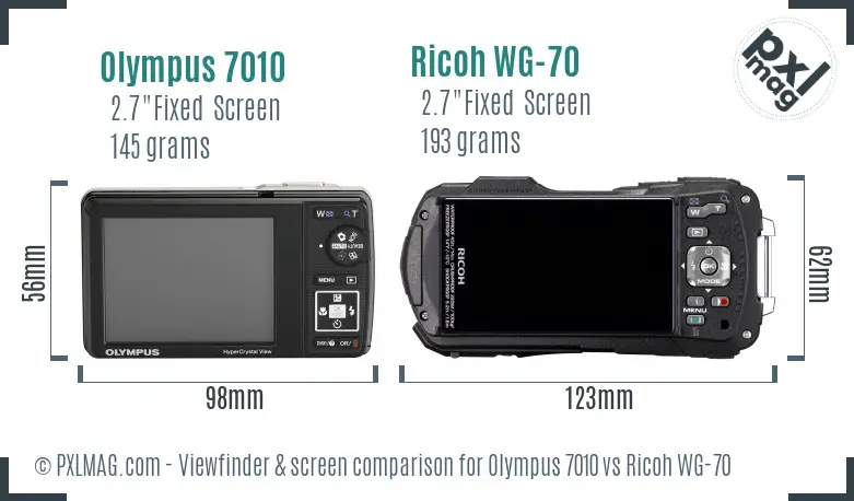 Olympus 7010 vs Ricoh WG-70 Screen and Viewfinder comparison Olympus 7010 vs Ricoh WG-70 Screen and Viewfinder comparison