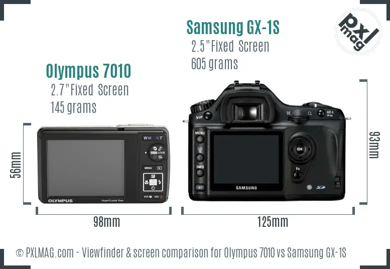 Olympus 7010 vs Samsung GX-1S Screen and Viewfinder comparison Olympus 7010 vs Samsung GX-1S Screen and Viewfinder comparison