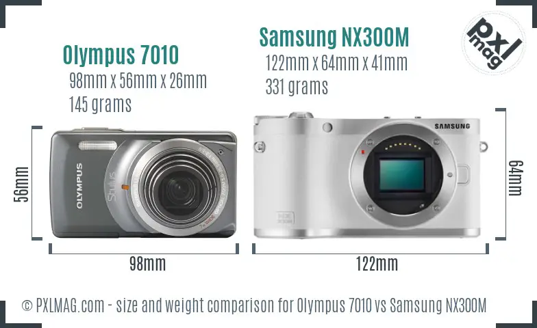 Olympus 7010 vs Samsung NX300M size comparison