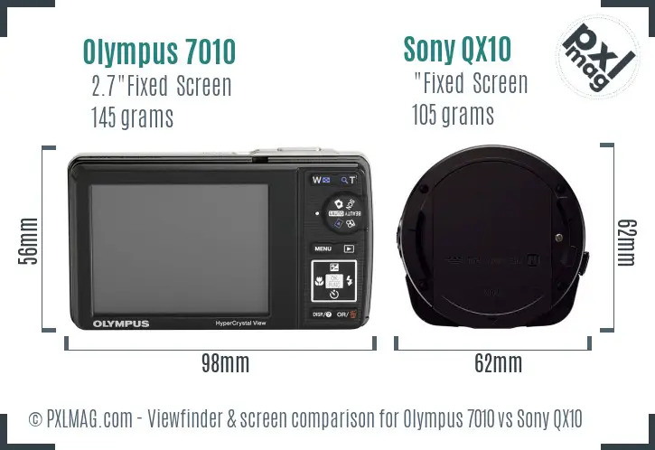Olympus 7010 vs Sony QX10 Screen and Viewfinder comparison Olympus 7010 vs Sony QX10 Screen and Viewfinder comparison