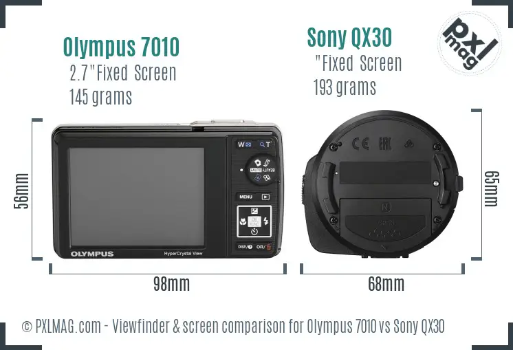 Olympus 7010 vs Sony QX30 Screen and Viewfinder comparison Olympus 7010 vs Sony QX30 Screen and Viewfinder comparison