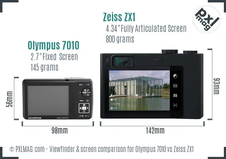 Olympus 7010 vs Zeiss ZX1 Screen and Viewfinder comparison Olympus 7010 vs Zeiss ZX1 Screen and Viewfinder comparison