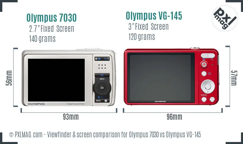 Olympus 7030 vs Olympus VG-145 Screen and Viewfinder comparison