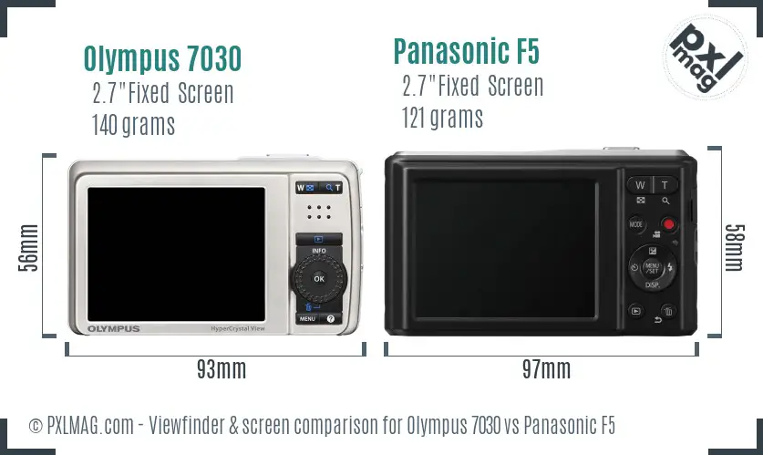 Olympus 7030 vs Panasonic F5 Screen and Viewfinder comparison