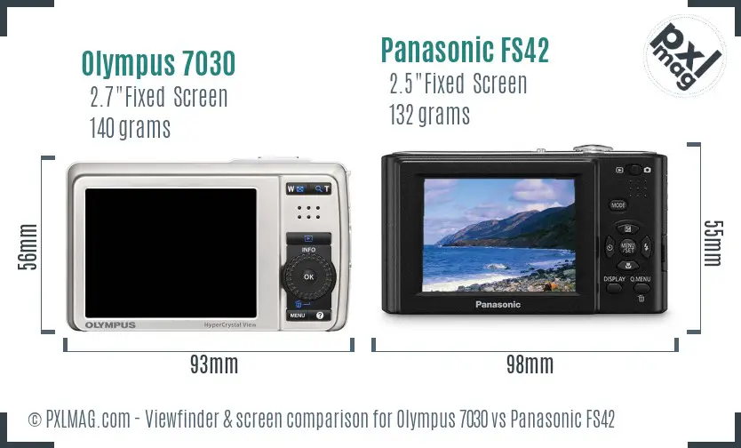 Olympus 7030 vs Panasonic FS42 Screen and Viewfinder comparison