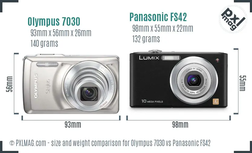 Olympus 7030 vs Panasonic FS42 size comparison