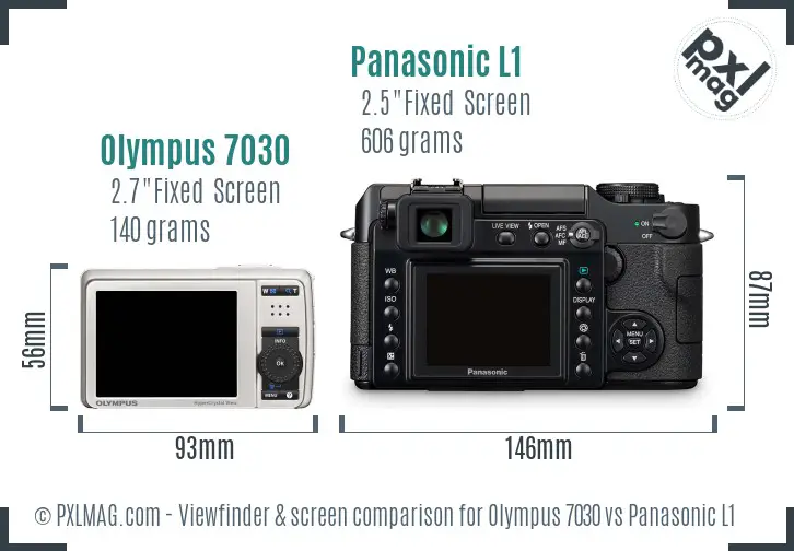 Olympus 7030 vs Panasonic L1 Screen and Viewfinder comparison