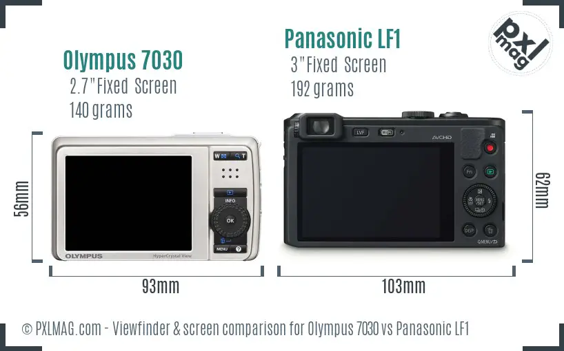 Olympus 7030 vs Panasonic LF1 Screen and Viewfinder comparison