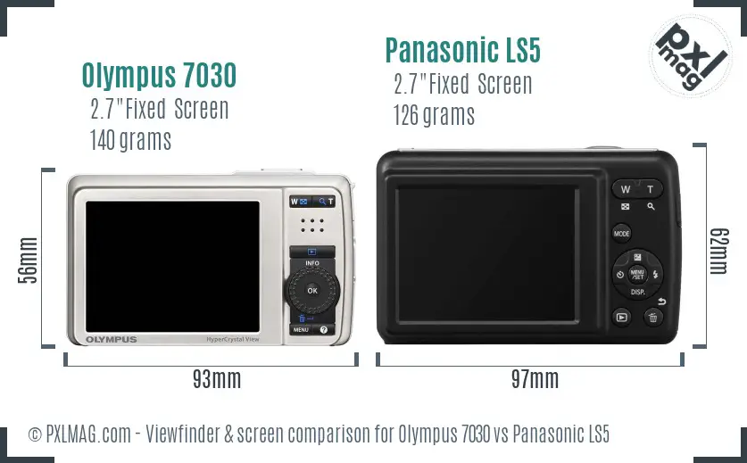 Olympus 7030 vs Panasonic LS5 Screen and Viewfinder comparison