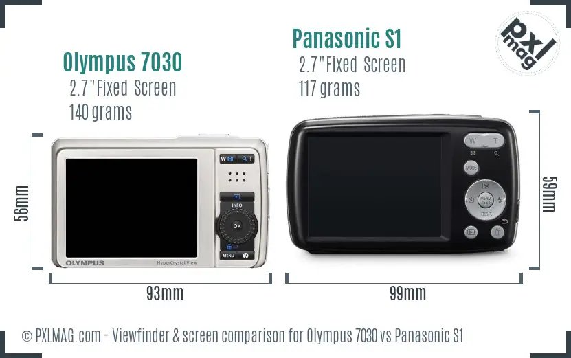 Olympus 7030 vs Panasonic S1 Screen and Viewfinder comparison