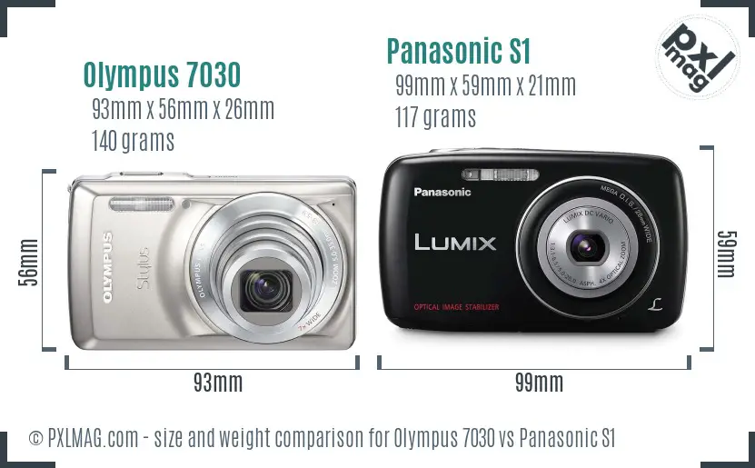 Olympus 7030 vs Panasonic S1 size comparison