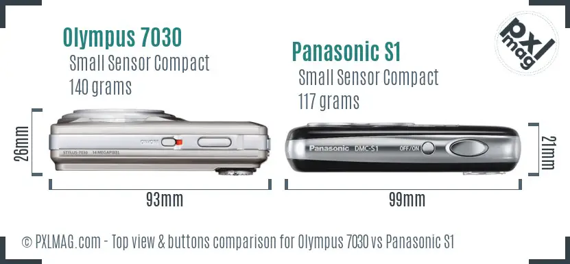 Olympus 7030 vs Panasonic S1 top view buttons comparison