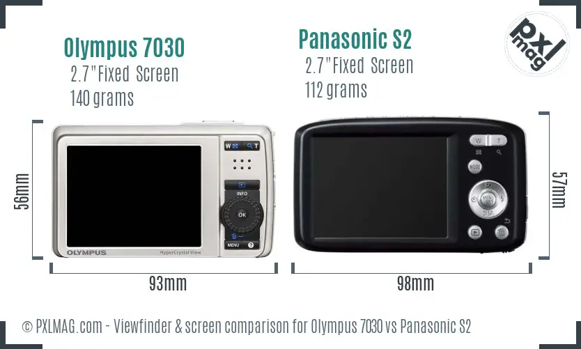 Olympus 7030 vs Panasonic S2 Screen and Viewfinder comparison