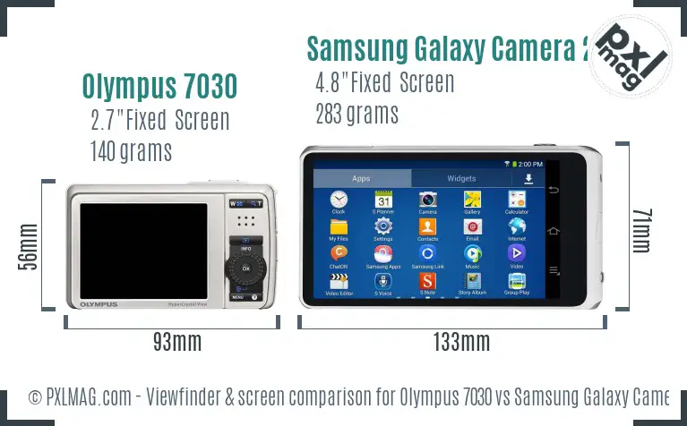 Olympus 7030 vs Samsung Galaxy Camera 2 Screen and Viewfinder comparison Olympus 7030 vs Samsung Galaxy Camera 2 Screen and Viewfinder comparison