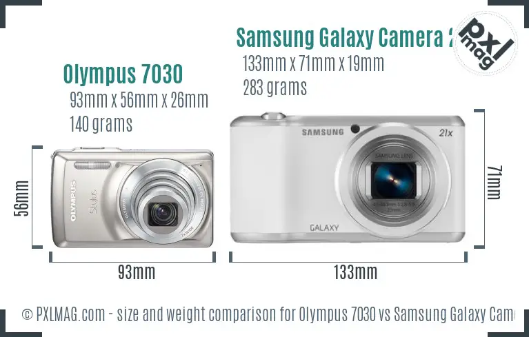 Olympus 7030 vs Samsung Galaxy Camera 2 size comparison Olympus 7030 vs Samsung Galaxy Camera 2 size comparison