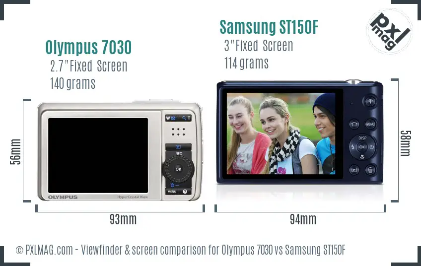 Olympus 7030 vs Samsung ST150F Screen and Viewfinder comparison Olympus 7030 vs Samsung ST150F Screen and Viewfinder comparison