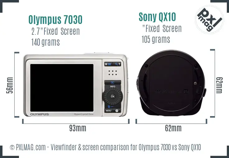 Olympus 7030 vs Sony QX10 Screen and Viewfinder comparison Olympus 7030 vs Sony QX10 Screen and Viewfinder comparison