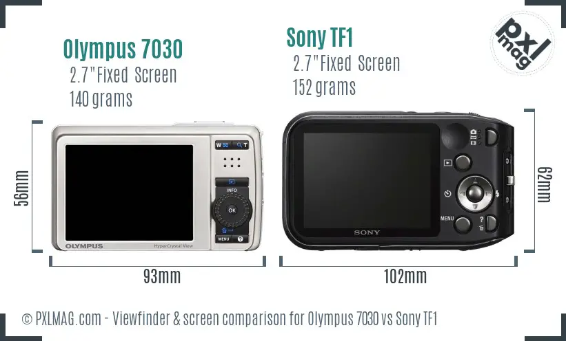 Olympus 7030 vs Sony TF1 Screen and Viewfinder comparison