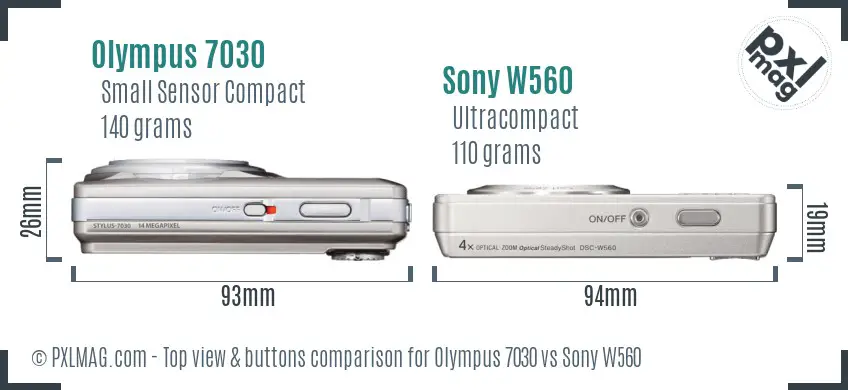 Top view design and control layout comparison