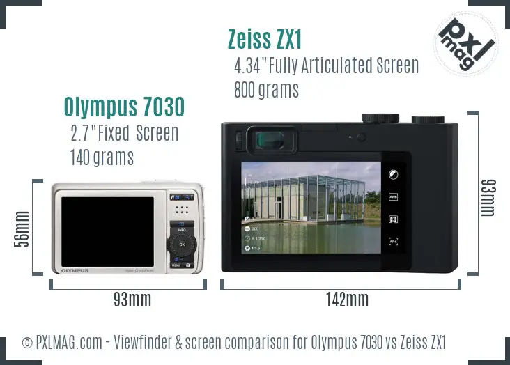 Olympus 7030 vs Zeiss ZX1 Screen and Viewfinder comparison Olympus 7030 vs Zeiss ZX1 Screen and Viewfinder comparison