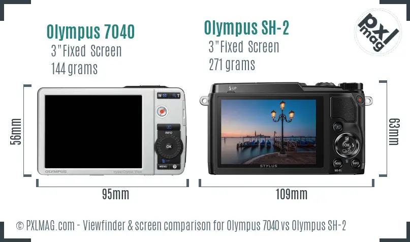 Olympus 7040 vs Olympus SH-2 Screen and Viewfinder comparison