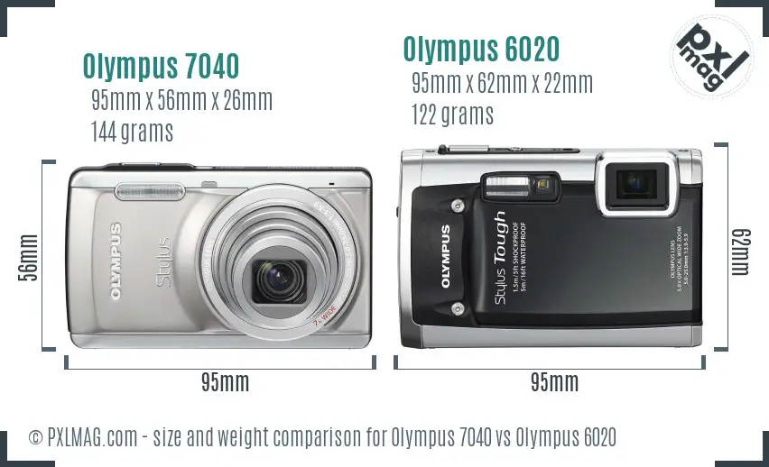 Olympus 7040 vs Olympus 6020 size comparison