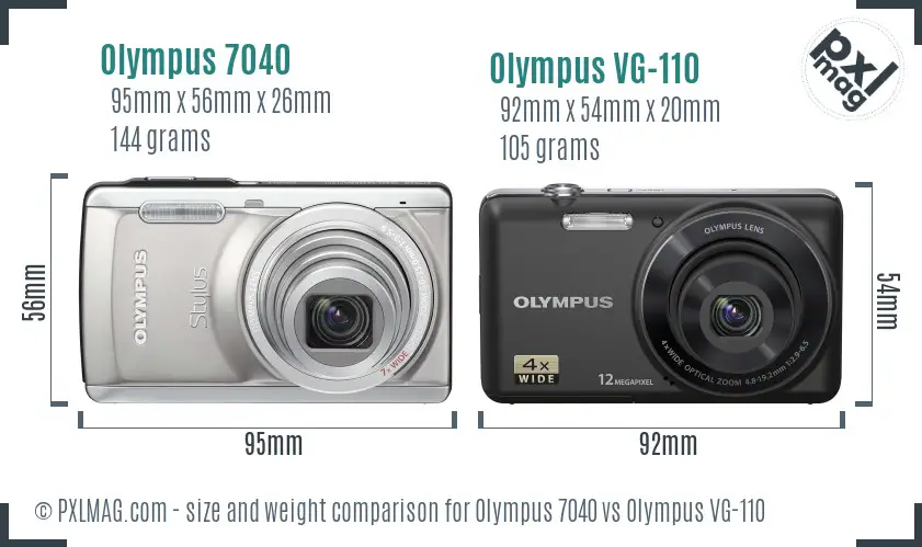 Olympus 7040 vs Olympus VG-110 size comparison