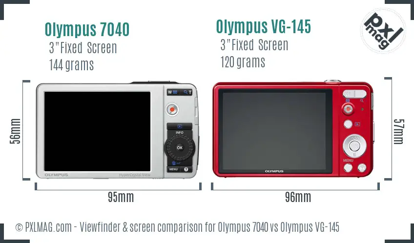 Olympus 7040 vs Olympus VG-145 Screen and Viewfinder comparison