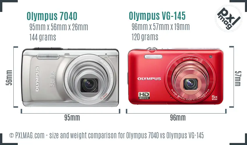 Olympus 7040 vs Olympus VG-145 size comparison