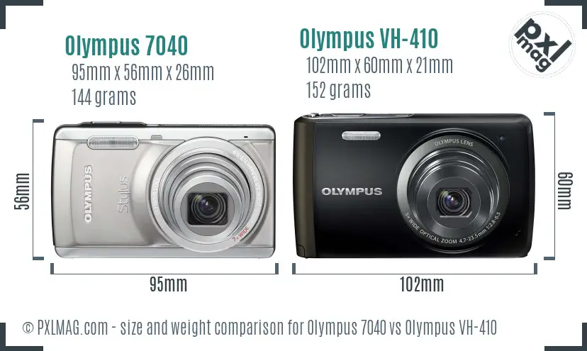 Olympus 7040 vs Olympus VH-410 size comparison
