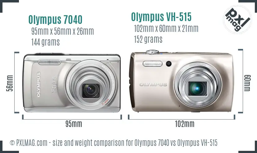 Olympus 7040 vs Olympus VH-515 size comparison