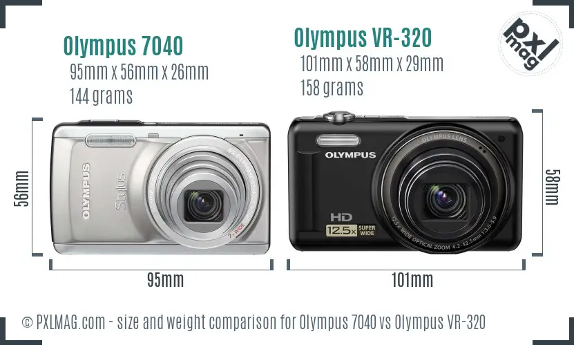 Olympus 7040 vs Olympus VR-320 size comparison