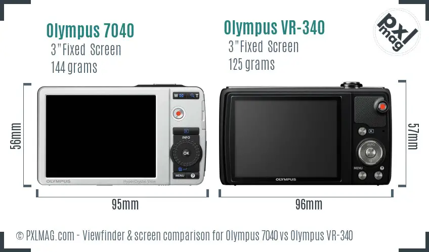 Olympus 7040 vs Olympus VR-340 Screen and Viewfinder comparison