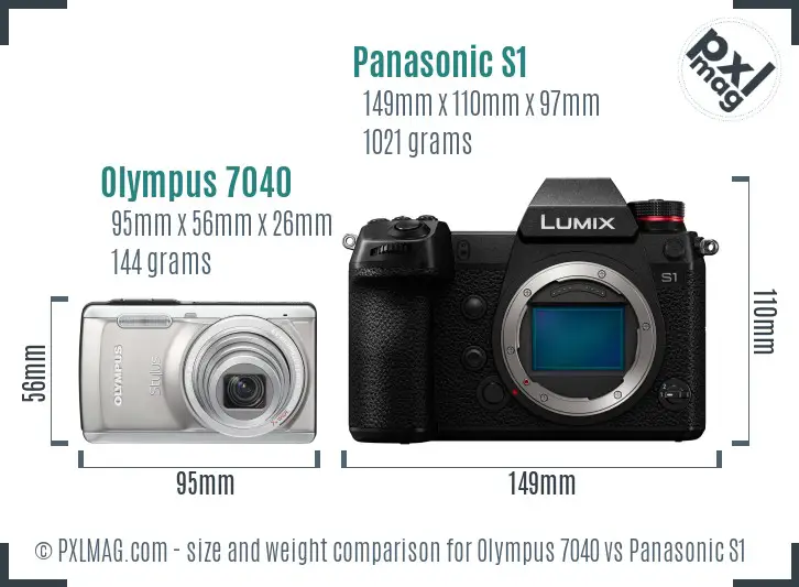 Olympus 7040 vs Panasonic S1 size comparison