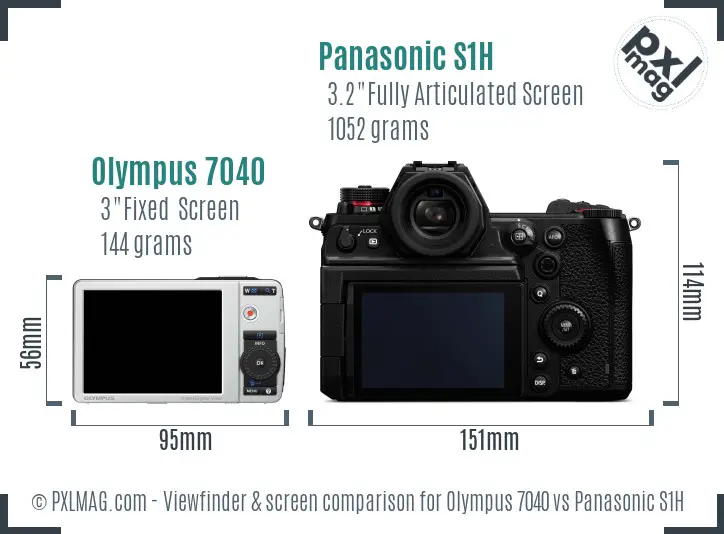 Olympus 7040 vs Panasonic S1H Screen and Viewfinder comparison