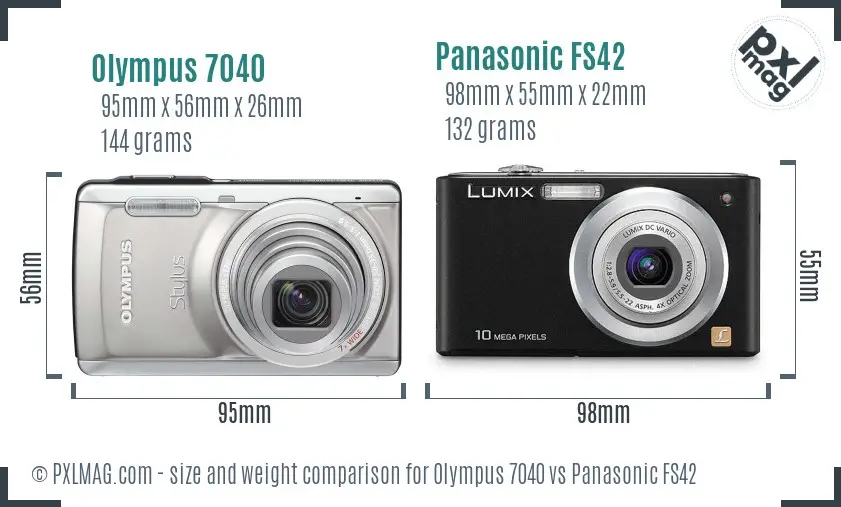 Olympus 7040 vs Panasonic FS42 size comparison