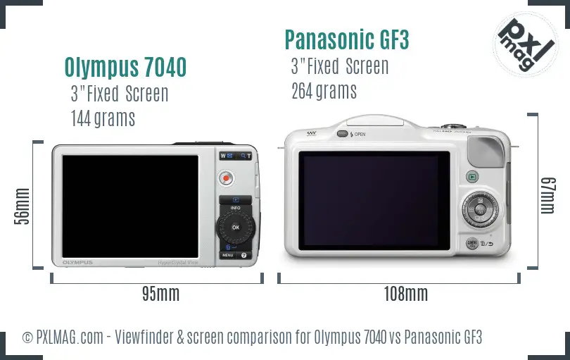 Olympus 7040 vs Panasonic GF3 Screen and Viewfinder comparison