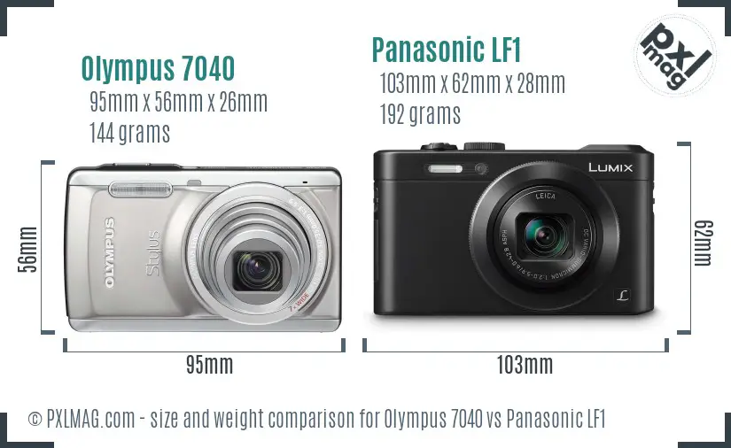 Olympus 7040 vs Panasonic LF1 size comparison