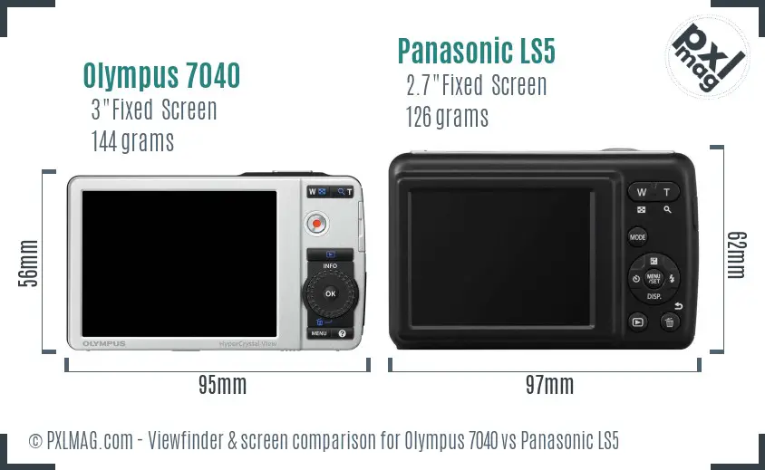 Olympus 7040 vs Panasonic LS5 Screen and Viewfinder comparison