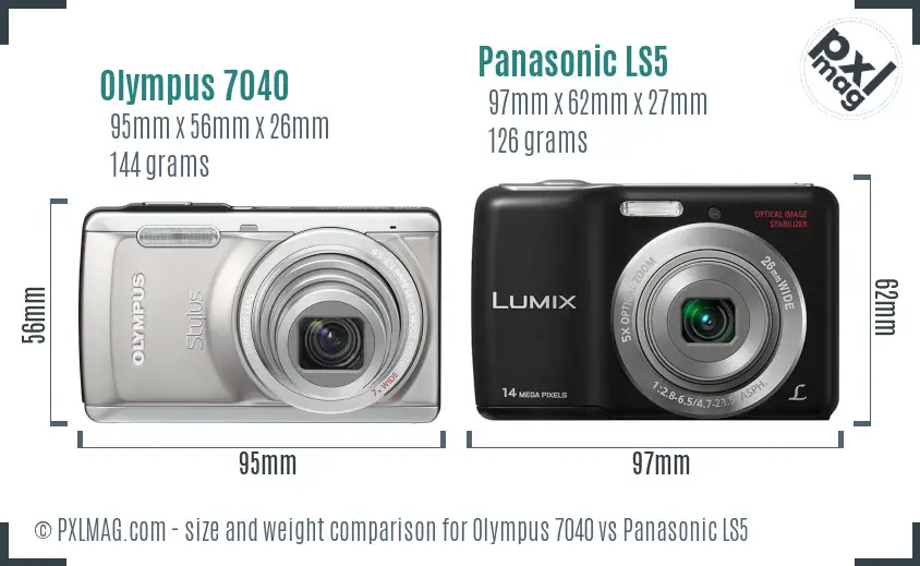 Olympus 7040 vs Panasonic LS5 size comparison