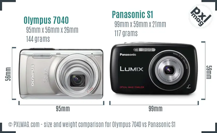 Olympus 7040 vs Panasonic S1 size comparison