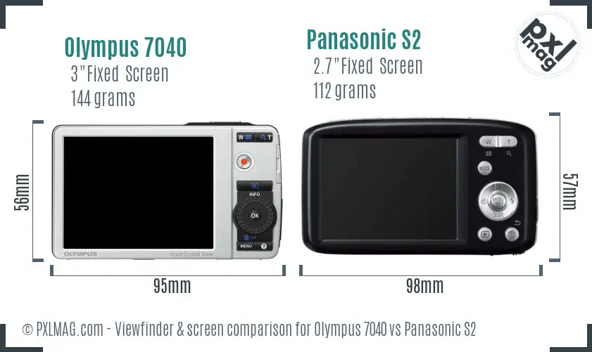 Olympus 7040 vs Panasonic S2 Screen and Viewfinder comparison