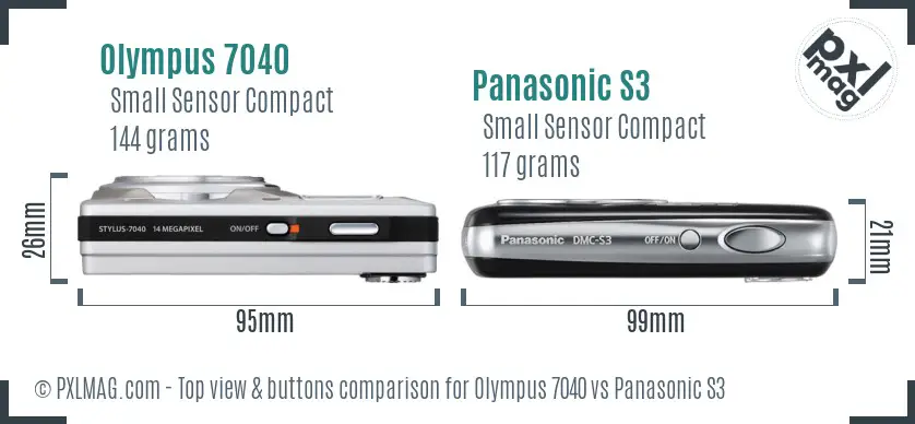 Olympus 7040 vs Panasonic S3 top view buttons comparison