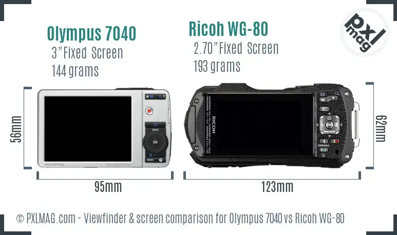 Olympus 7040 vs Ricoh WG-80 Screen and Viewfinder comparison Olympus 7040 vs Ricoh WG-80 Screen and Viewfinder comparison