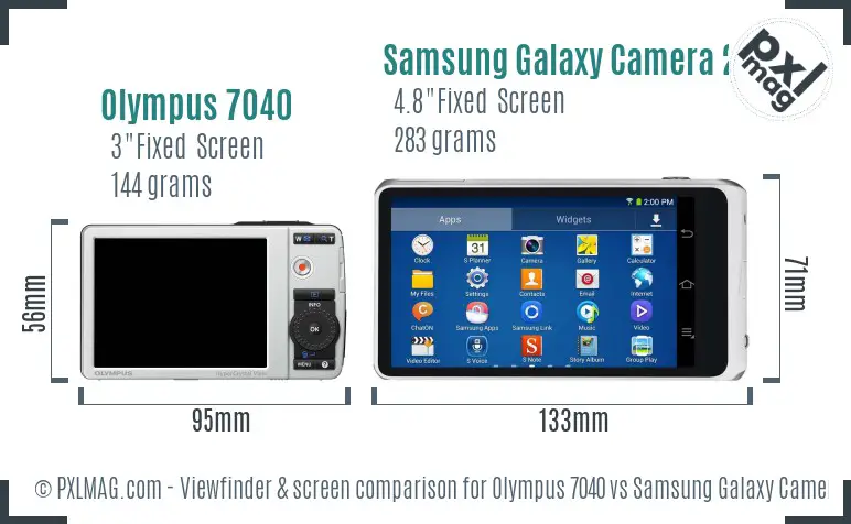 Olympus 7040 vs Samsung Galaxy Camera 2 Screen and Viewfinder comparison
