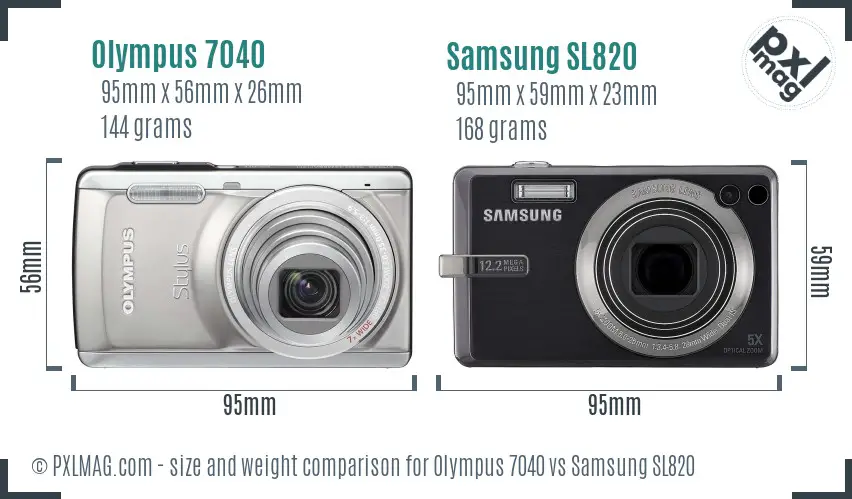 Olympus 7040 vs Samsung SL820 size comparison Olympus 7040 vs Samsung SL820 size comparison