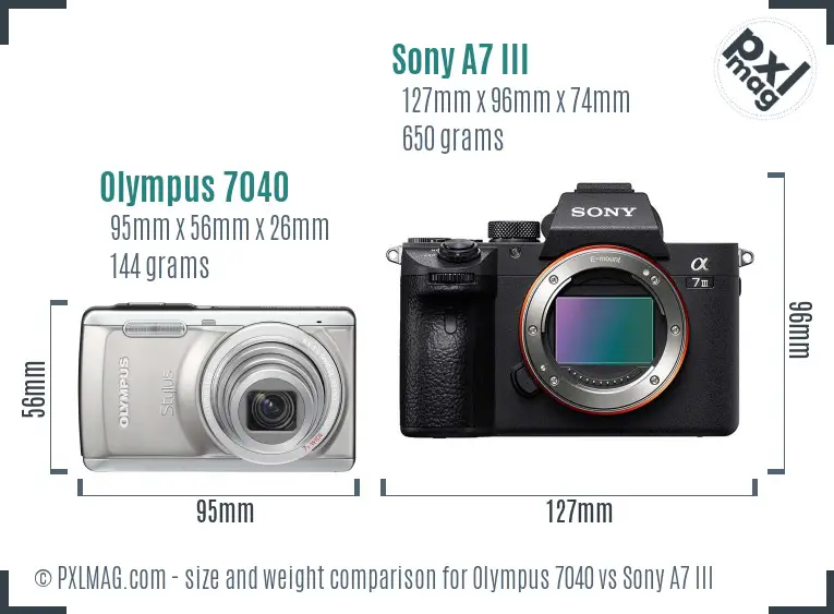 Olympus 7040 vs Sony A7 III size comparison Olympus 7040 vs Sony A7 III size comparison